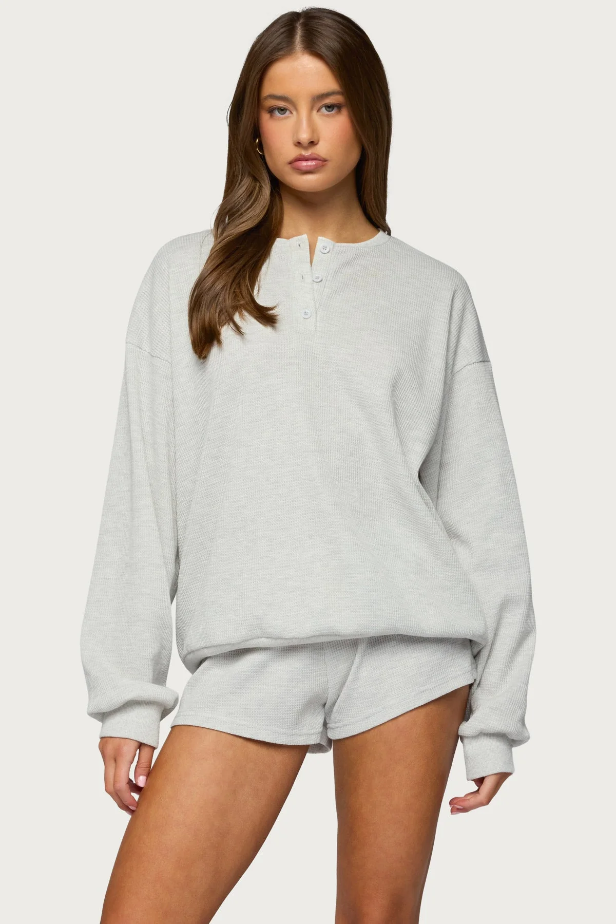Baila Waffle Henley Top