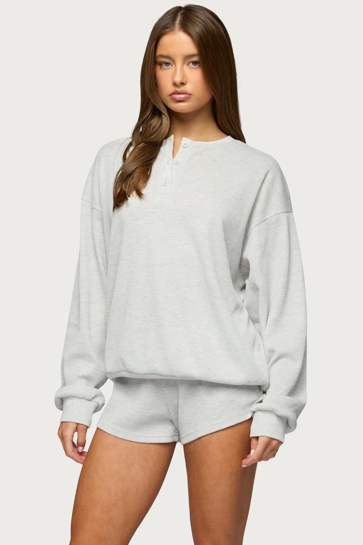 Baila Waffle Henley Top - Image 3