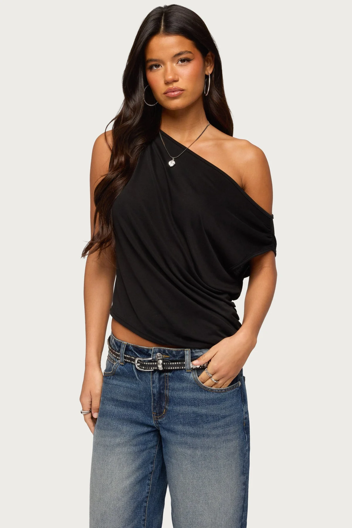 Ofelia Asymmetric Off Shoulder Ruched Top - Image 2