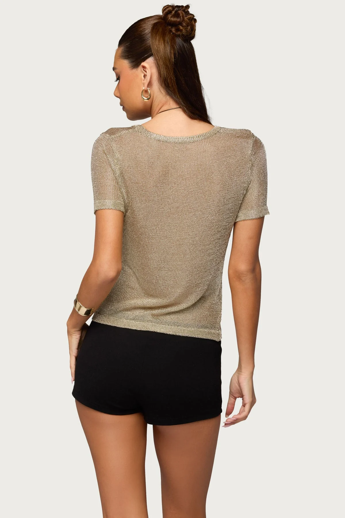 Luchia Shiny Knit Top - Image 4