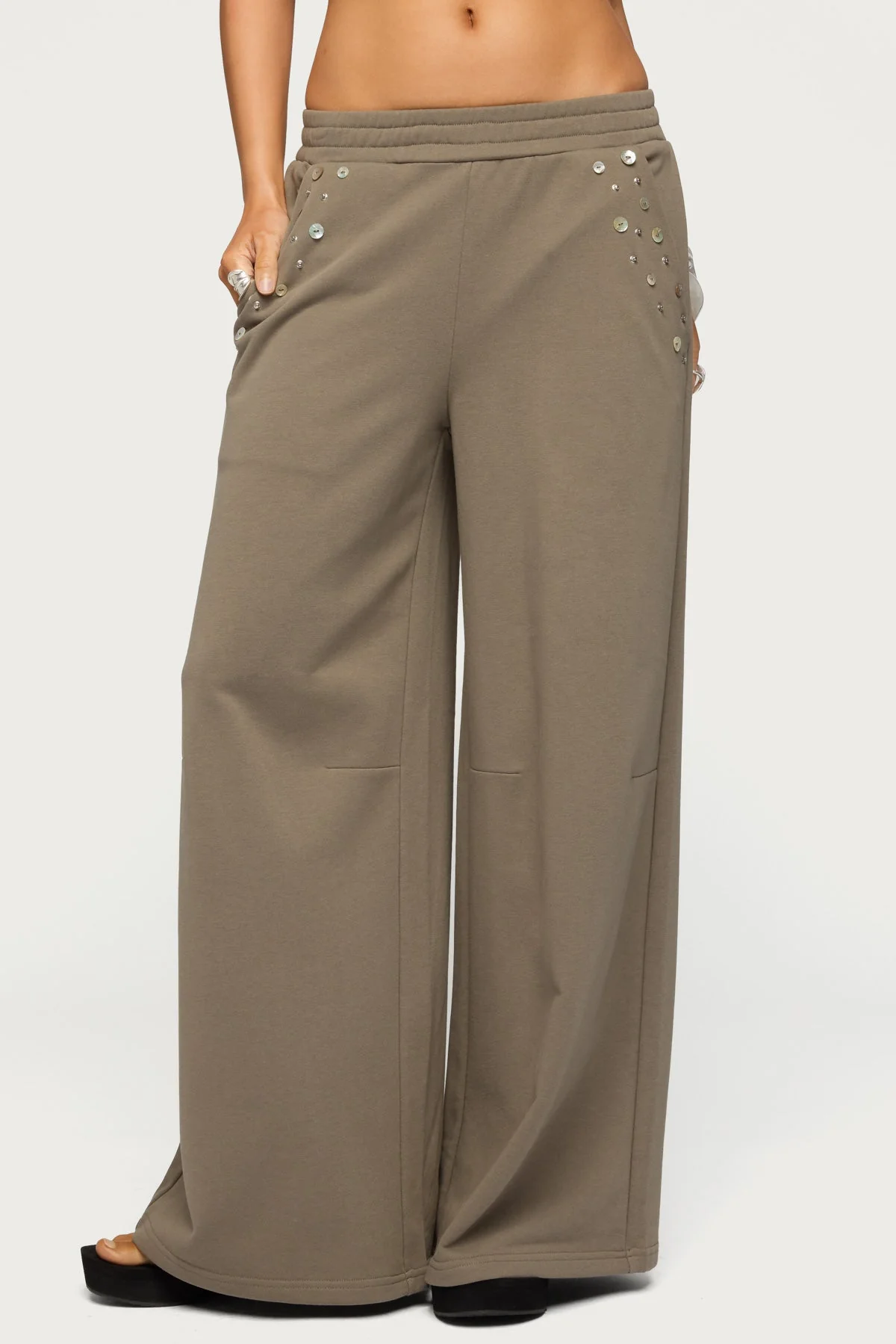 Zania Iridescent Button Joggers - Image 2