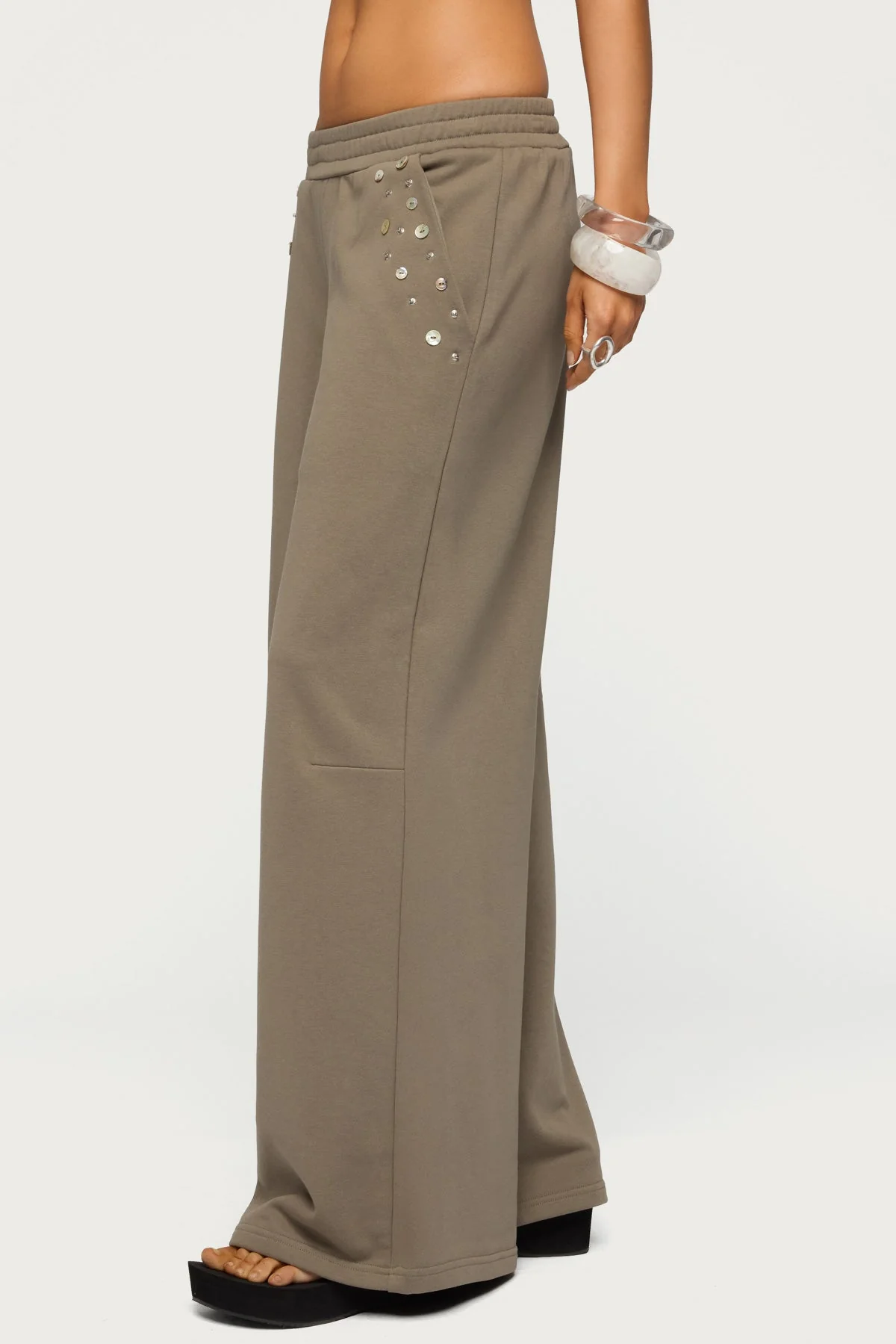 Zania Iridescent Button Joggers - Image 3