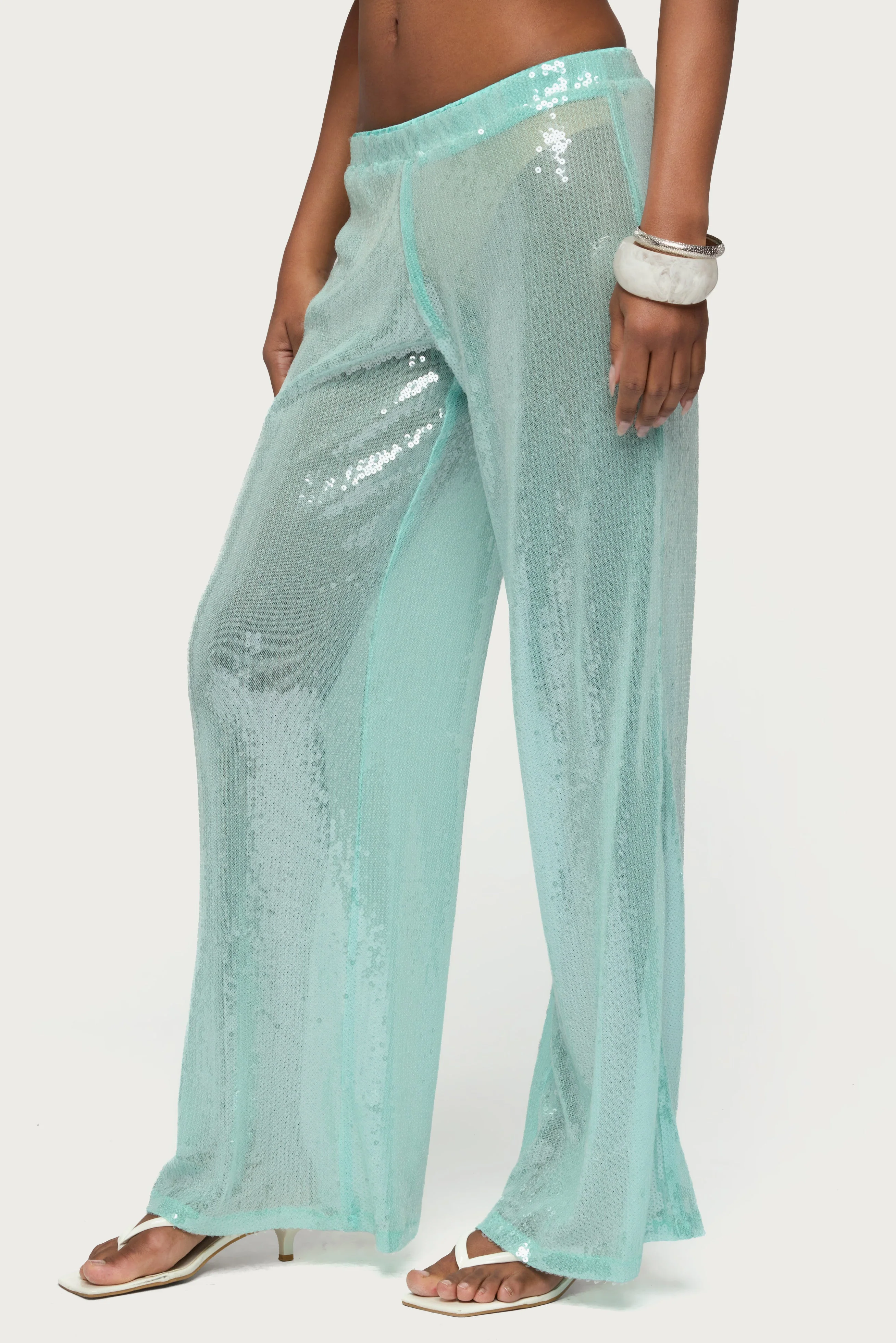 Avalee Sequin Wide Leg Trousers - Image 4