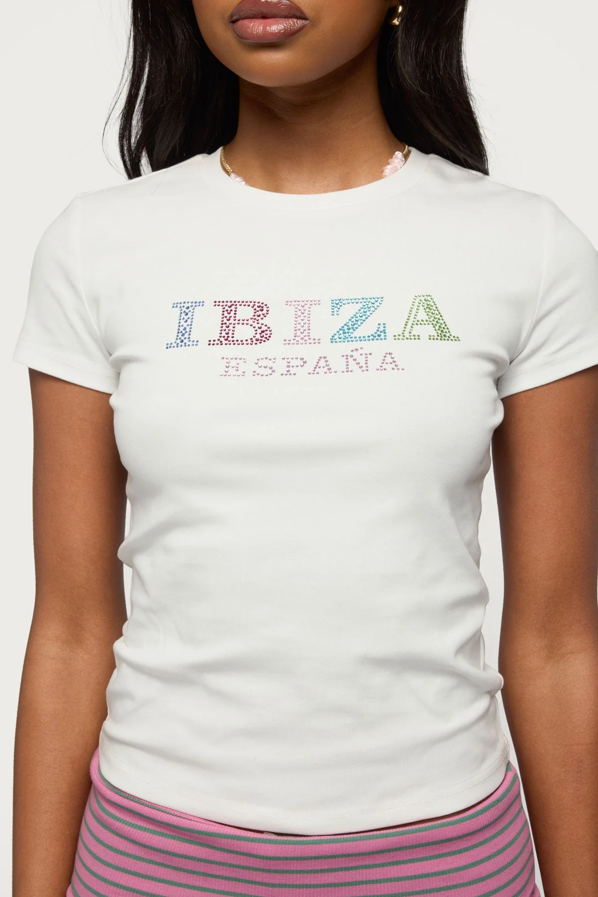 Ibiza Rhinestone T Shirt - Image 6