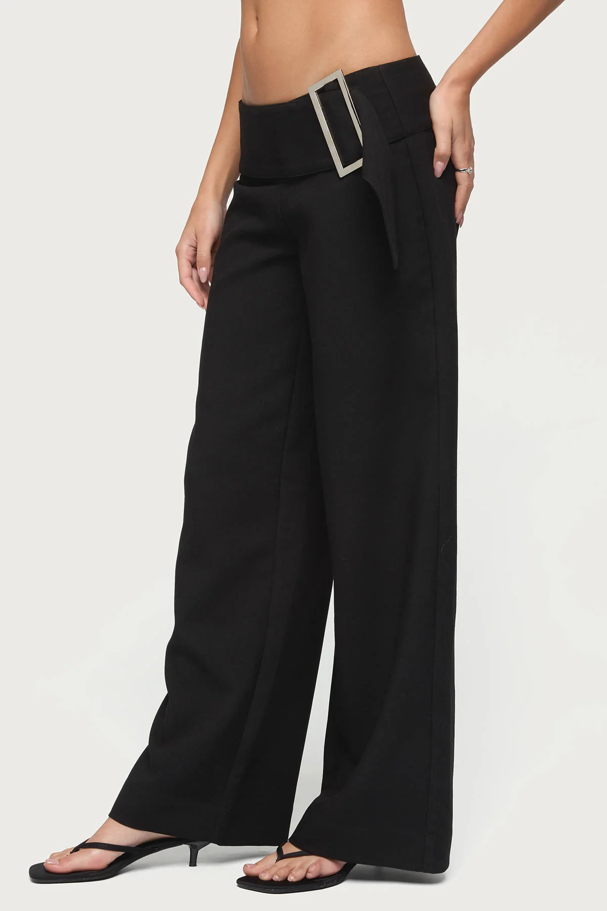 Cerise Buckle Low Rise Baggy Trousers - Image 2